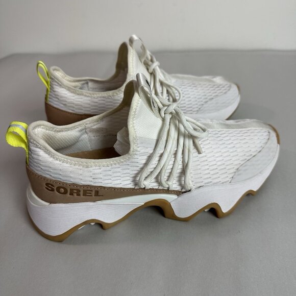 Sorel Kinetic Impact II Lace Womens Shoes Sz 8 Running White Brown Sneakers - Picture 1 of 7